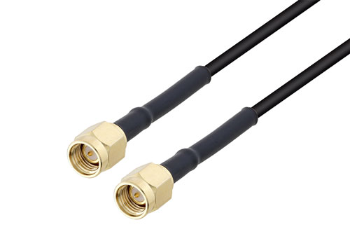 SMA オス ～  SMA オス 低損失ケーブル LMR-100A-UF 同軸, 熱収縮チューブ