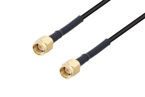 SMA オス ～  SMA オス, ケーブル LMR-100A-UF 同軸, 熱収縮チューブ, 鉛フリーはんだ