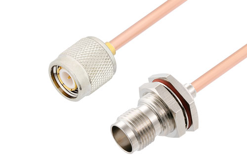 TNC オス ～  TNC メス バルクヘッド, ケーブル RG402 同軸