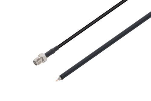 SMA メス ～ リード先端処理済, ケーブル LMR-100 同軸, 熱収縮チューブ