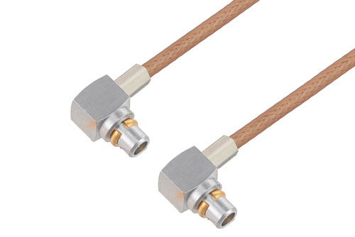 MMCX プラグ 直角 ～ MMCX プラグ 直角,  RG178 同軸 ケーブル (青銅 端子)