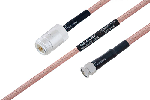 MIL-DTL-17 N メス 〜 SMA オス ケーブル、M17/60-RG142 同軸