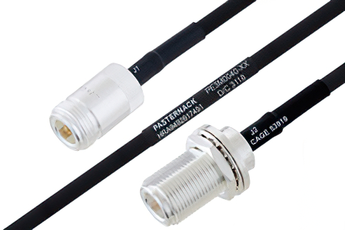 MIL-DTL-17 N メス 〜 N メス バルクヘッドケーブル、M17/84-RG223 同軸