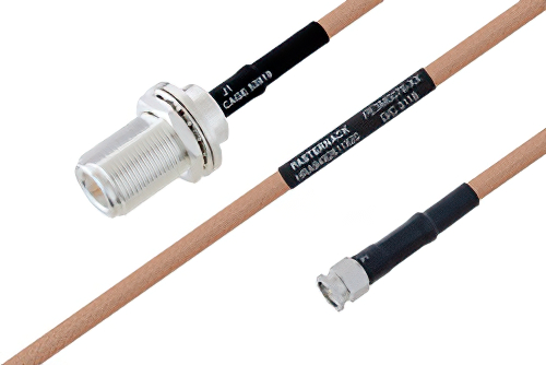 MIL-DTL-17 N メス バルクヘッド 〜 SMA オス ケーブル、M17-128-RG400 同軸