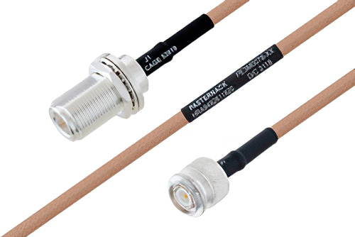 MIL-DTL-17 N メス バルクヘッド 〜 TNC オス ケーブル、M17-128-RG400 同軸