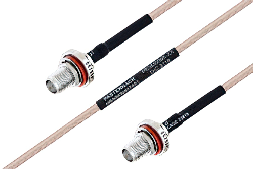 MIL-DTL-17 SMA メス バルクヘッド 〜 SMA メス バルクヘッドケーブル、M17/113-RG316 同軸