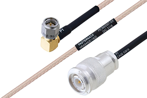 MIL-DTL-17 SMA オス 直角 〜 TNC オス ケーブル、M17/113-RG316 同軸