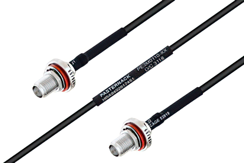 MIL-DTL-17 SMA メス バルクヘッド 〜 SMA メス バルクヘッドケーブル、M17/119-RG174 同軸