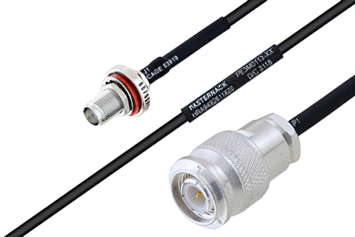 MIL-DTL-17 SMA メス バルクヘッド 〜 TNC オス ケーブル、M17/119-RG174 同軸