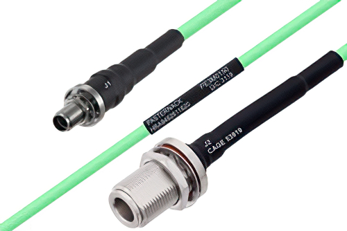 温度処理済 SMA メスバルクヘッド 〜 N メス バルクヘッド 低損失 ケーブル、PE-P142LL 同軸