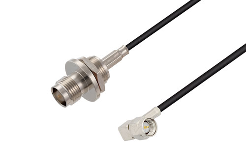 SMA オス 直角 〜 TNC メス バルクヘッドケーブル、LMR-100 同軸