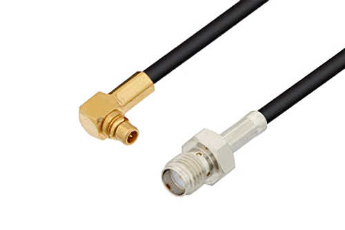 SMA メス 〜 MMCX プラグ 直角ケーブル、LMR-100 同軸