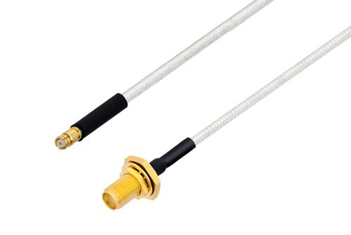 SMP メス ～ SMA メス バルクヘッド, ケーブル PE-SR405FL 同軸, 熱収縮チューブ
