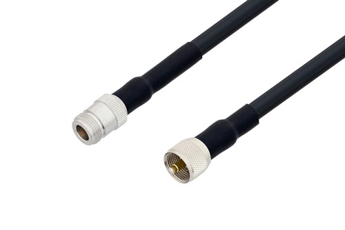 N メス 〜 UHF オス ケーブル、LMR-400 同軸、熱収縮チューブ