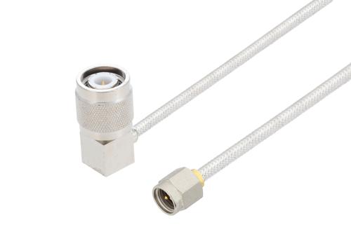 SMA オス 〜 TNC オス 直角ケーブル、PE-SR402FL 同軸