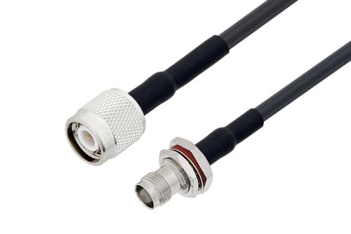 TNC オス 〜 TNC メス バルクヘッドケーブル、LMR-195 同軸、熱収縮チューブ