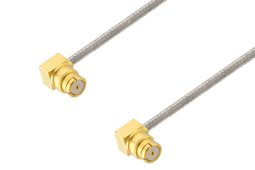 SMP メス 直角 ～ SMP メス 直角, ケーブル PE-SR047FL 同軸, 270 度反転