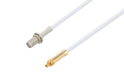 SMA メス バルクヘッド 〜 MMCX プラグ ケーブル、RG188-DS 同軸