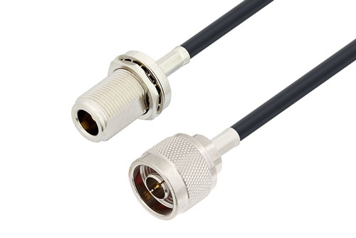N オス 〜 N メス バルクヘッドケーブル、LMR-240 同軸