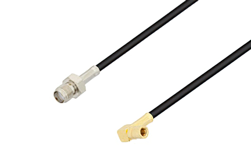 SMA メス 〜 SSMB プラグ 直角ケーブル、LMR-100 同軸