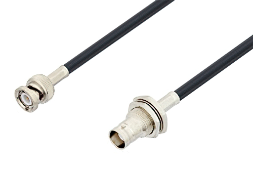 BNC オス 〜 BNC メス バルクヘッドケーブル、LMR-195-FR 同軸