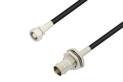 75 Ω SMC プラグ 〜 75 Ω BNC メス バルクヘッドケーブル、75 Ω PE-B150 同軸