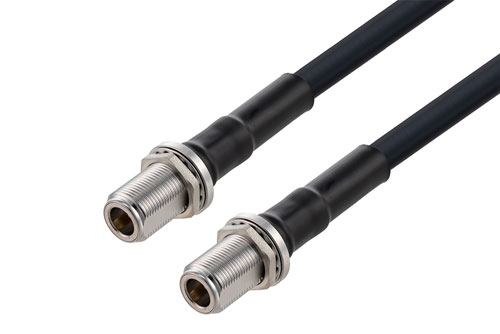 N メス バルクヘッド 〜 N メス バルクヘッドケーブル、LMR-400 同軸