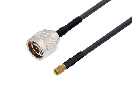 N オス 〜 SMA オス ケーブル、LMR-240-UF 同軸、熱収縮チューブ