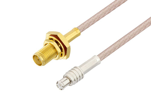 SMA メス バルクヘッド 〜 MCX プラグ ケーブル、RG316 同軸