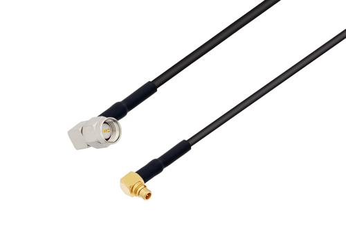 SMA オス 直角 〜 MMCX プラグ 直角ケーブル、PE-C100-LSZH 同軸、熱収縮チューブ