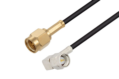 SMA オス 〜 SMA オス 直角、低損失ケーブル、LMR-100 同軸