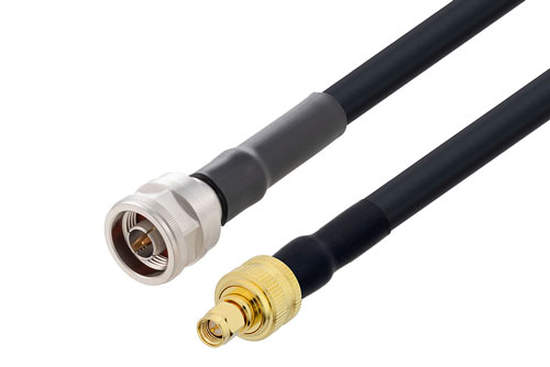 SMA オス 〜 N オス ケーブル、LMR-400-DB 同軸 、熱収縮チューブ付、鉛フリーはんだ
