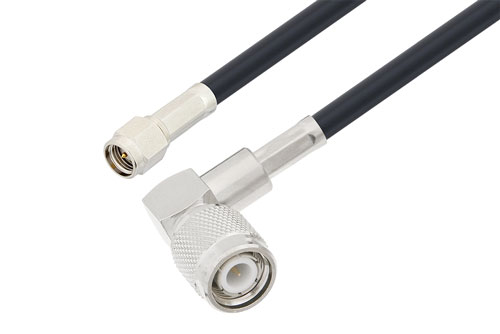 SMA オス 〜 TNC オス 直角ケーブル、LMR-195 同軸