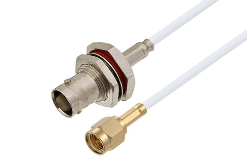 SMA オス 〜 BNC メス バルクヘッドケーブル、RG188 同軸