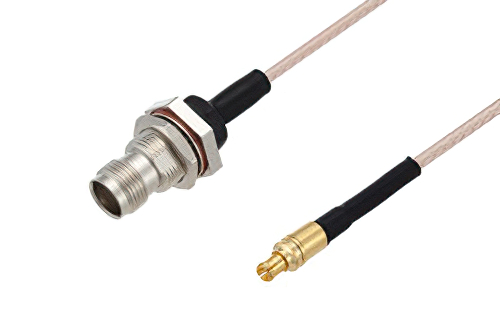 75 Ω TNC メス バルクヘッド 〜 75 Ω MCX プラグ ケーブル、75 Ω RG179 同軸、熱収縮チューブ