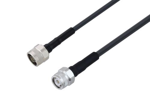 N オス ～  TNC オス, ケーブル LMR-240-DB 同軸, 熱収縮チューブ, 鉛フリーはんだ