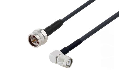 N オス 〜 TNC オス 直角ケーブル、LMR-240-UF 同軸、熱収縮チューブ
