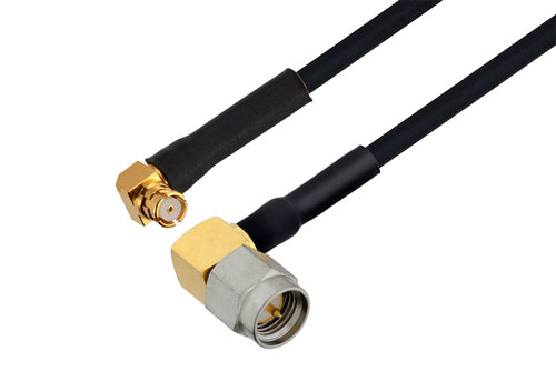 SMA オス 直角 〜 SMP メス 直角ケーブル、PE-SR405FLJ 同軸