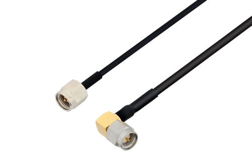 SMA オス 〜 SMA オス 直角ケーブル、PE-SR405FLJ 同軸、熱収縮チューブ
