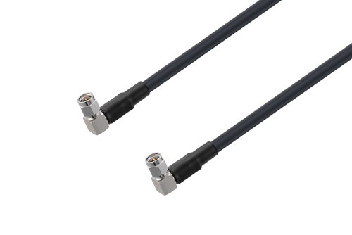 SMA オス 直角 ～ SMA オス 直角 低損失ケーブル, LMR-240-UF 同軸, Times Microwave 製品使用