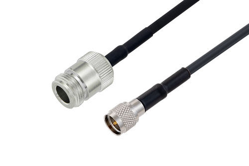 N メス 〜 Mini UHF オス ケーブル、LMR-195 同軸、熱収縮チューブ