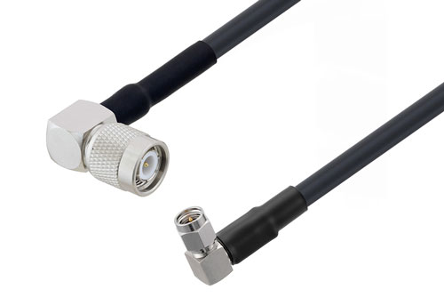 SMA オス直角 〜 TNC オス直角 ケーブル、LMR-240-UF 同軸 、熱収縮チューブ付