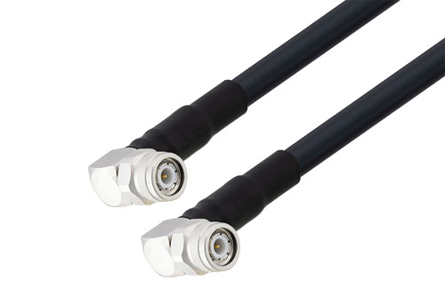 TNC オス直角 ～ TNC オス直角 低損失ケーブル LMR-400-UF 同軸, 180 度反転