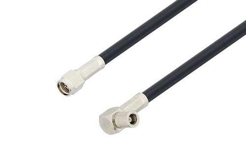 SMA オス 〜 SMB プラグ 直角ケーブル、LMR-195 同軸