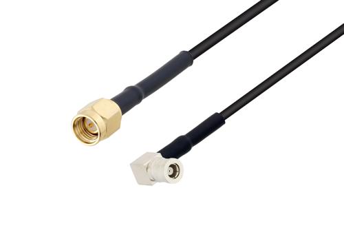 SMA オス ～  SMB プラグ 直角, ケーブル RG174 同軸, 熱収縮チューブ