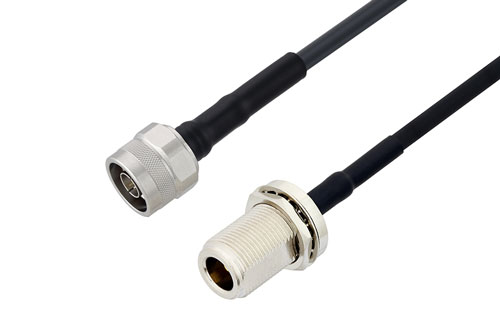 N オス 〜 N メス バルクヘッドケーブル、LMR-240 同軸
