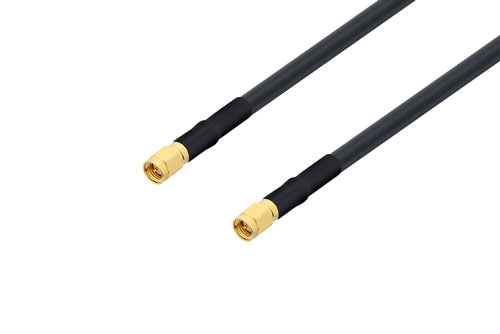 SMA オス ～  SMA オス, ケーブル LMR-240-DB 同軸, 熱収縮チューブ, 鉛フリーはんだ