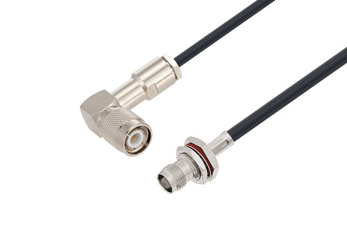 TNC オス 直角 〜 TNC メス バルクヘッド、低損失ケーブル、LMR-195 同軸
