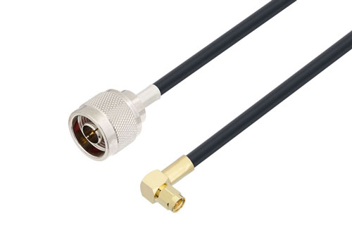 N オス 〜 SMA オス 直角ケーブル、LMR-240-UF 同軸