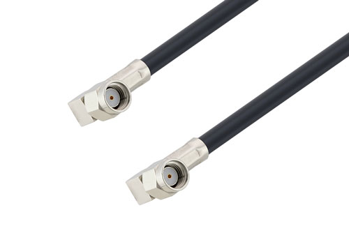 逆極性 SMA オス 直角 〜 逆極性 SMA オス 直角、低損失ケーブル、LMR-195-FR 同軸